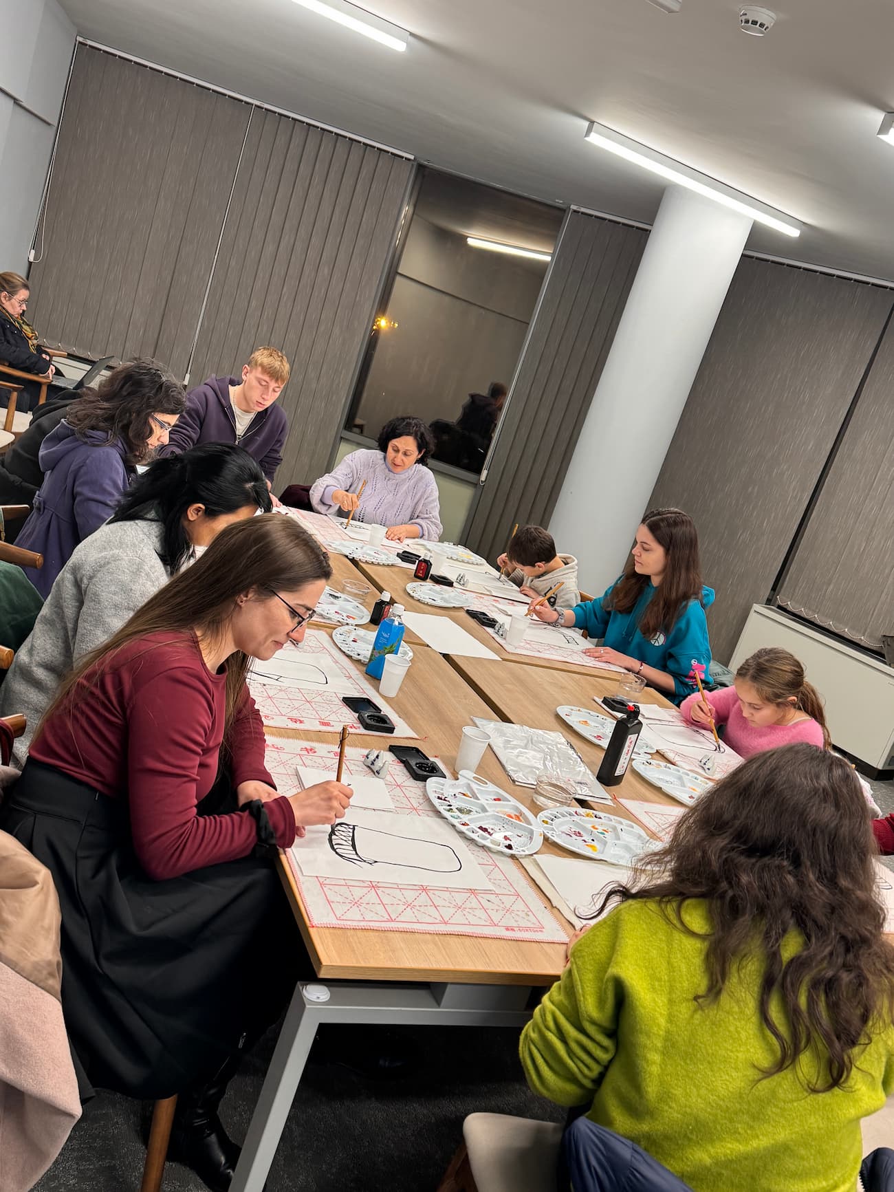 Photo 1: Students painting