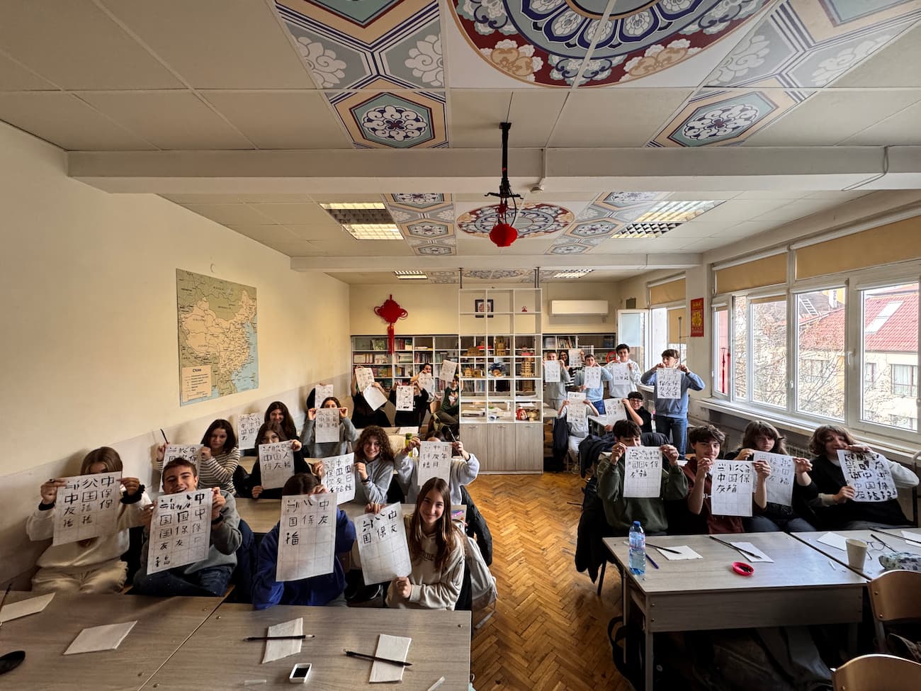 Photo 4: Students displayed their calligraphy works