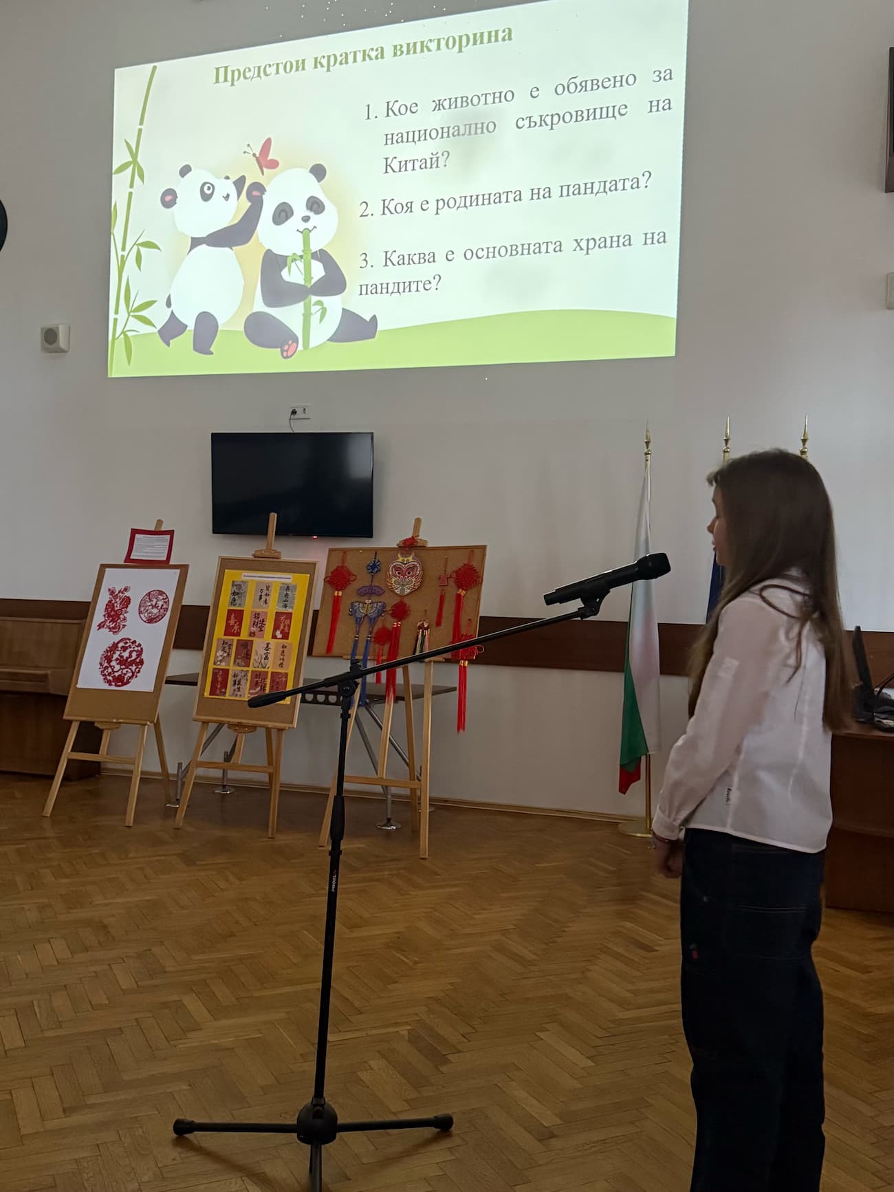 Снимка 3: Учениците разказват за пандата